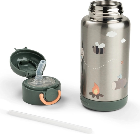 Done by Deer thermofles met rietje Tiny trails groen 340 ml