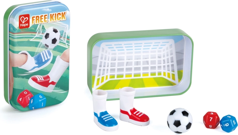 Vingerfootball Free Kick in een metalen doosje