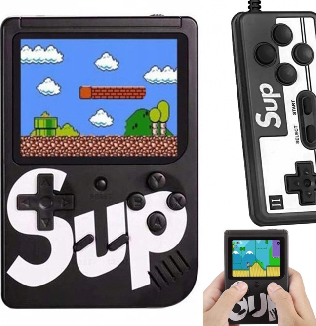 Retro handheld spelconsole met 400 games 3.0, tv-uitgang en gamepad