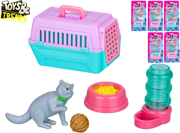 Kat met transportbox en accessoires Toys&Trends