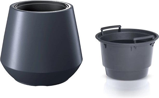 Bloempot met inzet HEOS antraciet 39,5 cm