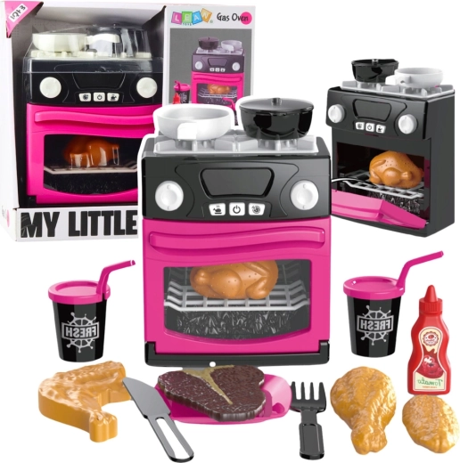 Kinderkeukentje met oven My Little Home – roze met licht en geluid