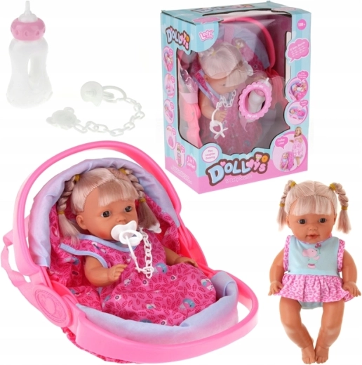 interactieve babypop met draagzak 28 cm