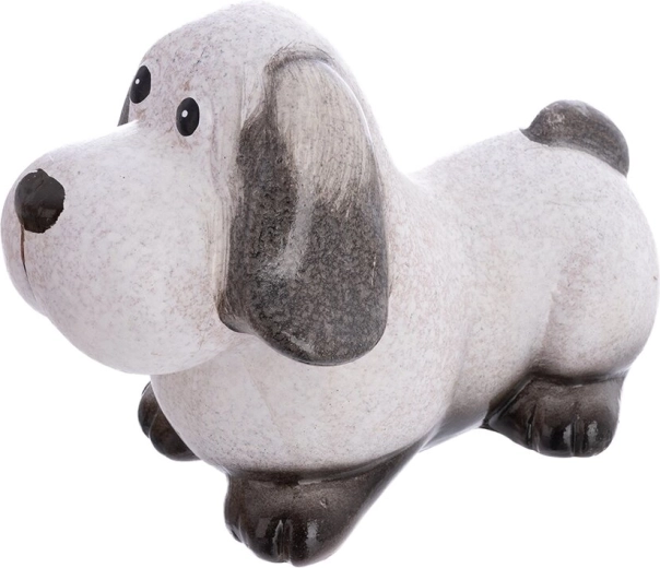 Decoratief hondbeeldje van polyresin beige 23 cm
