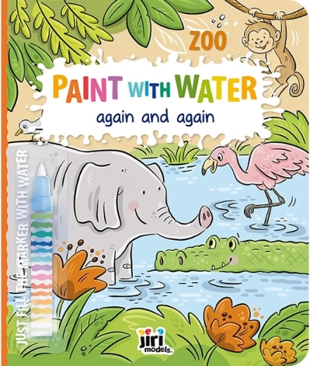 Waterkleurboek herbruikbaar – dierentuin