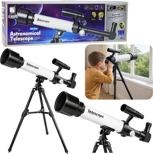 Astronomische kindertelescoop met telefoonhouder