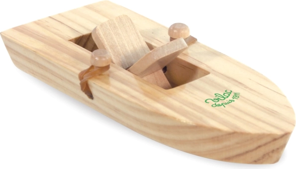 Houten bootje met elastiek motor Vilac
