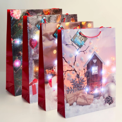 LED-cadeautas met koelwitte verlichting - 1 stuk