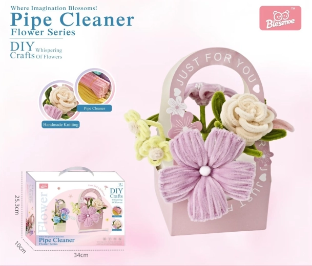 Creatieve DIY-set voor het maken van een bloemenboeket voor kinderen