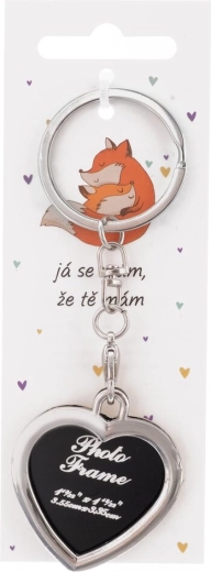 Metalen sleutelhanger in hartvorm met foto-hangertje “ik heb…”