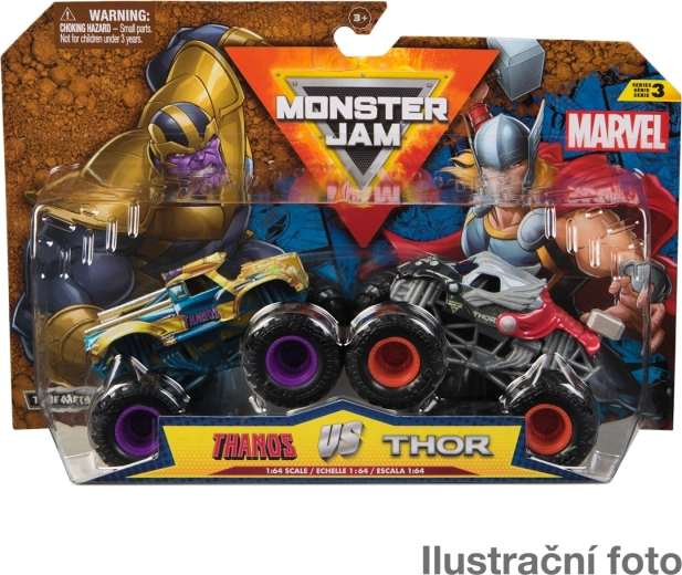 Monster Jam Marvel 1:64 – set van 2 metalen monstertrucks