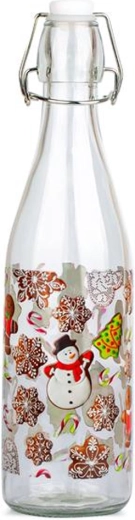 Glazen fles met beugelsluiting TORO 540 ml peperkoekmotief