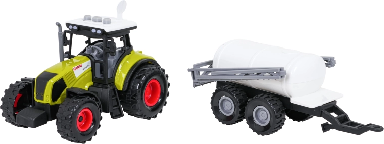 Tractor met tankwagenaanhanger