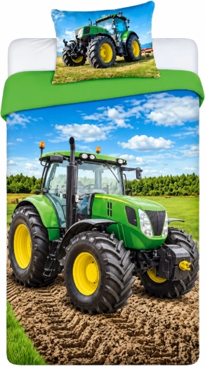 Katoenen beddengoed Groene tractor 140 × 200 cm