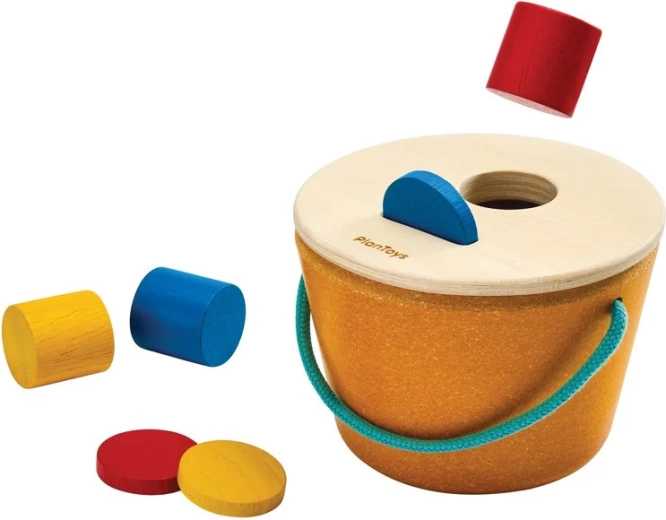 PlanToys insteekemmertje – cilinders en munten