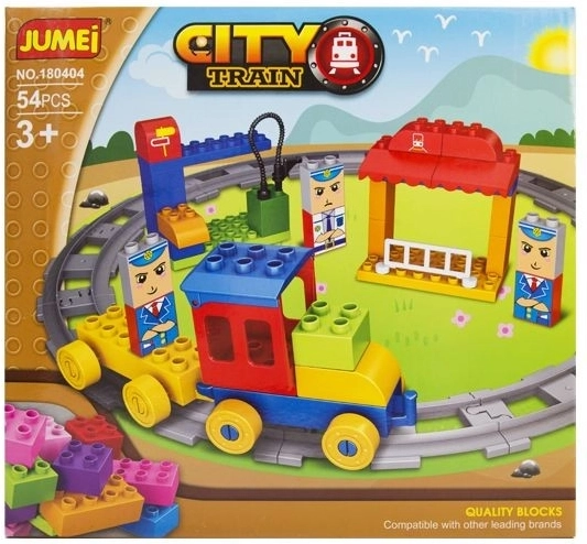 Jumei City bouwset treintje 54 onderdelen 28 × 26 cm - 1 stuk