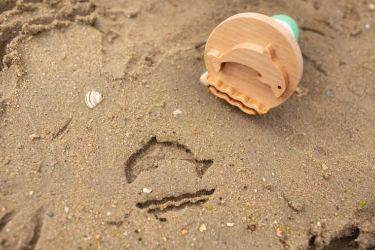 Zeemotieven in het zand