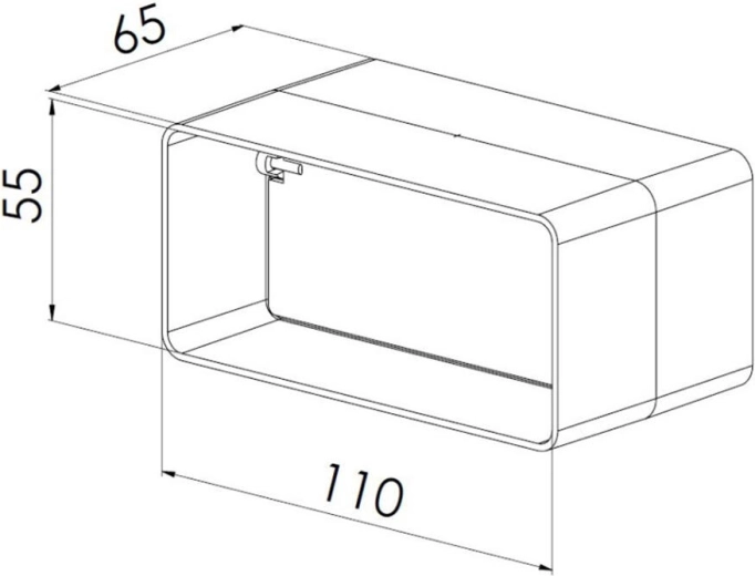 Compacte uitvoering voor kanalen 110 × 55 mm