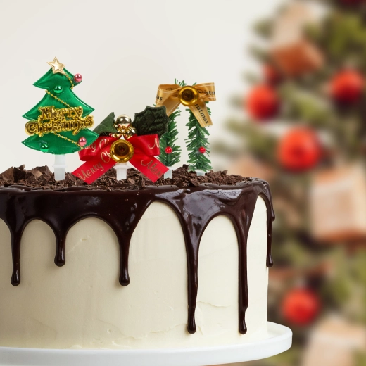 Kerst 3D-taartdecoratie, 10 cm, 3 stuks