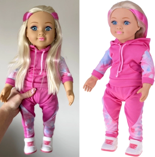 Sportieve pop May May Girl in trainingspak met melodie, 48 cm