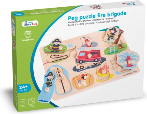 Houten inlegpuzzel Brandweer - 8 stuks