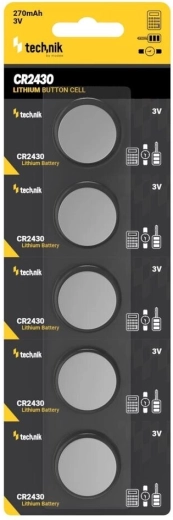 Technik Platinum lithium knoopcelbatterij CR2430 3V, verpakking 5 stuks