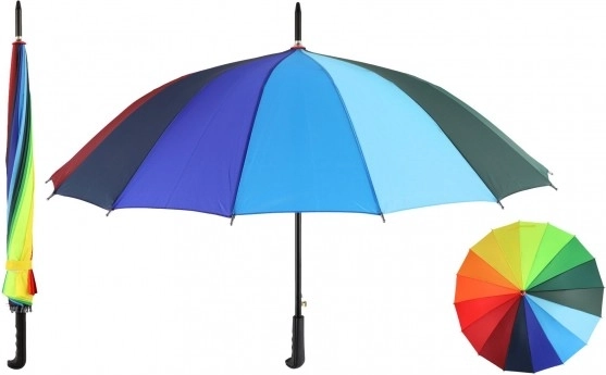Kleurrijke uitschuifbare regenboogparaplu 78 cm