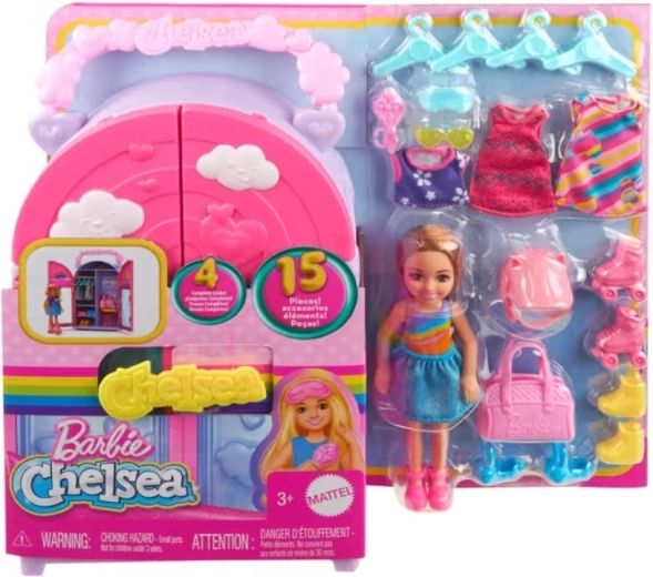 Barbie Chelsea kledingkast – pop en 15 accessoires
