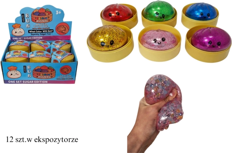 Anti-stress knijpzakje met glitters (hydrogel)