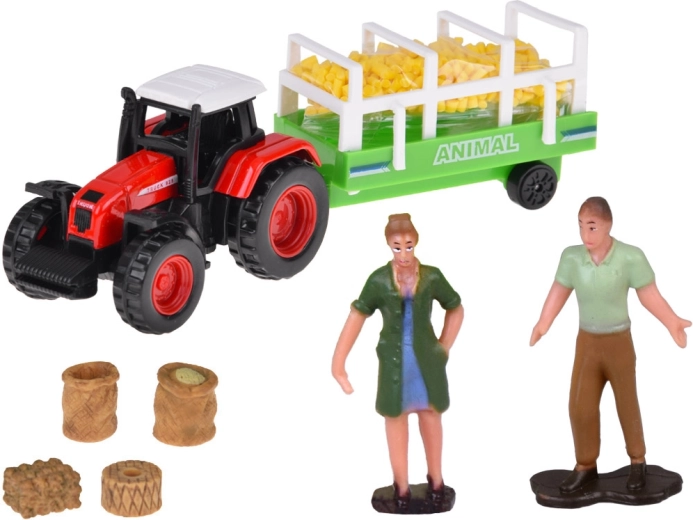 Tractor met aanhanger voor boerderijscenario