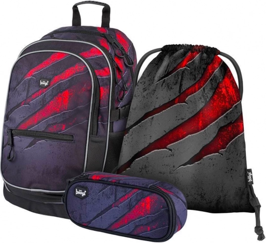 Baagl schoolset Core Lava – rugzak, etui en gymsack