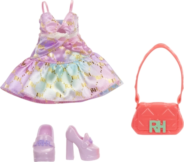 Trendy outfit met handtas