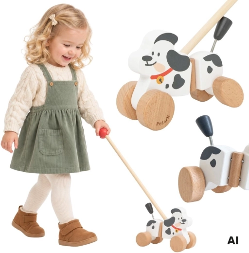 VIGA houten duwhondje dalmatiër