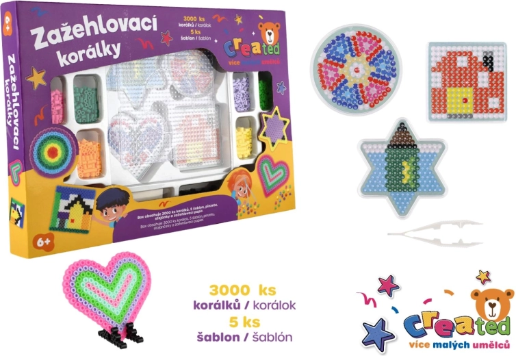 Strijkkralen Created – creatieve set 3000 stuks + 4 onderplaten en accessoires