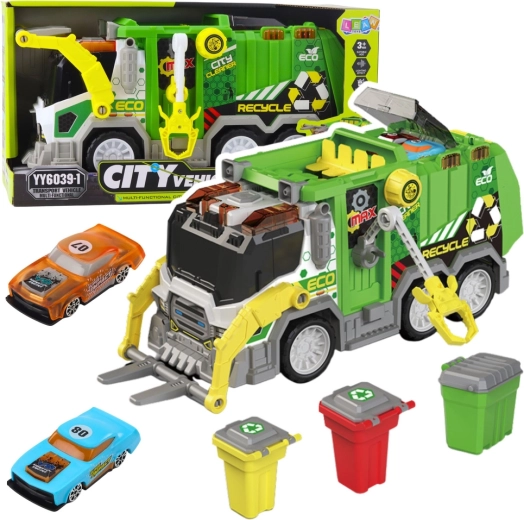 Stadsafvalwagens met licht en geluid