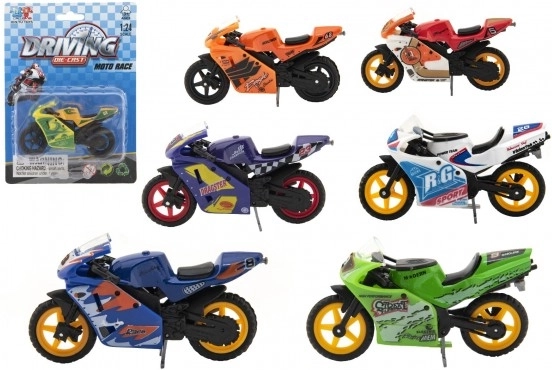 Race motorfiets speelgoed metaal/plastic 8 cm