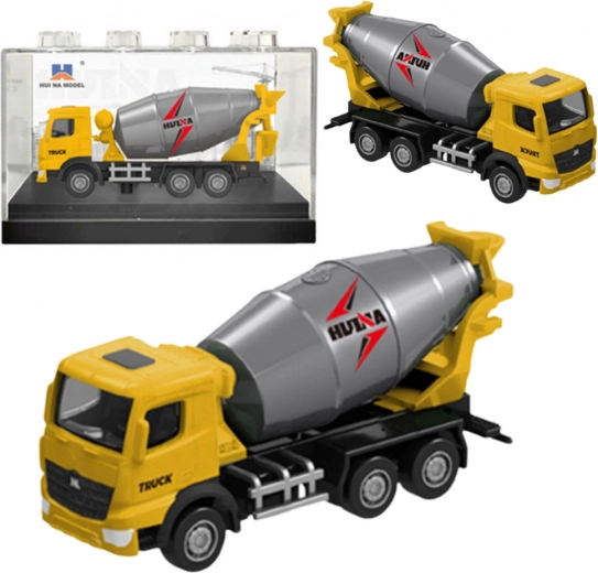 Collector's model betonmixer Huina geel 1:80