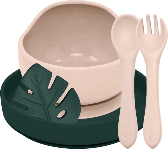Petite&Mars siliconen eetset Take&Match 4 stuks desert sand / misty green (6m+)