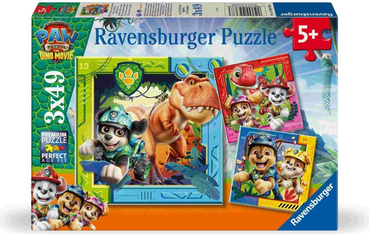 Ravensburger puzzel Paw Patrol: dinosaurusfilm 3x49 stukjes
