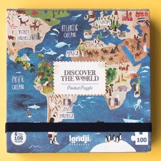 Londji pocketpuzzel Rond de wereld 100 stukjes