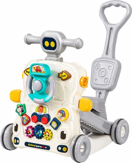 5-in-1: loopwagen, loopfiets, step en educatief tafeltje