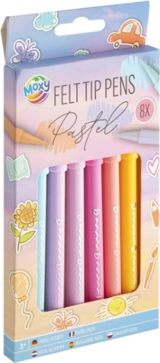 Set pastelmarkeurs MOXY – 8 stuks