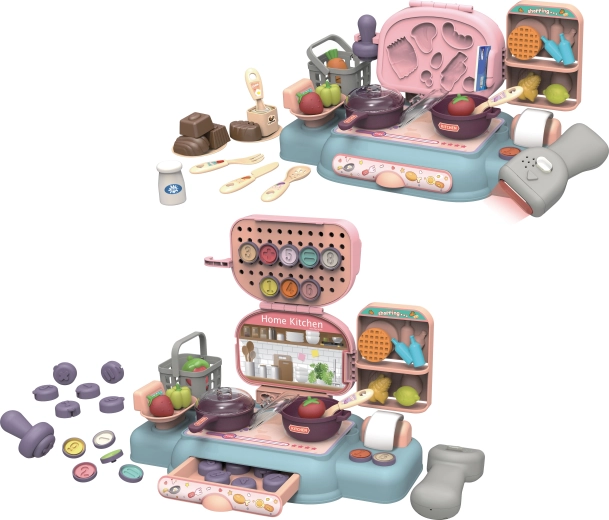 Boetseerklei – kinderkeuken en kassa met accessoires, 64 stuks