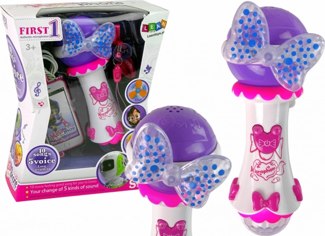 Kinder karaoke microfoon met MP3 en kleurrijke strik