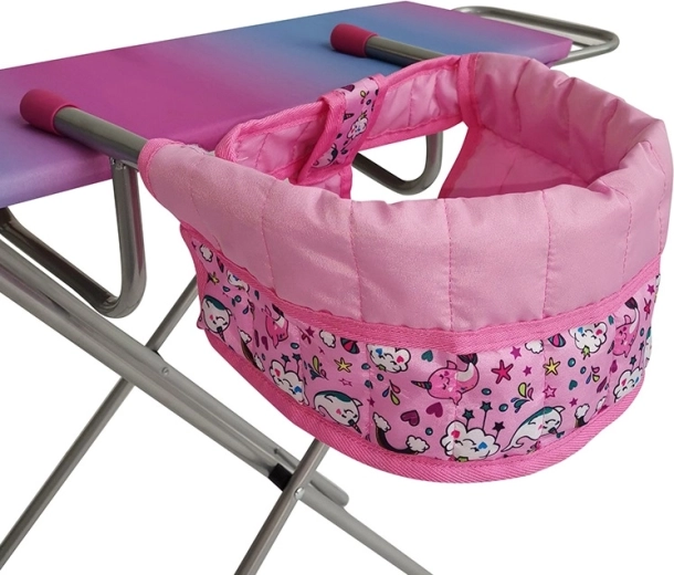 Eetstoel voor kinderen roze met eenhoornmotief