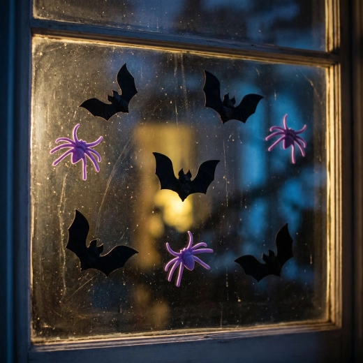 Halloween 3D-gelraamdecoratie met vleermuizen en spinnen, 9 stuks