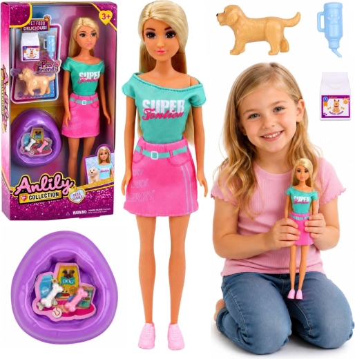 Anlily modepop met puppy en accessoires