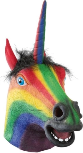 Kleurrijk eenhoornmasker voor volwassenen - 1 stuk