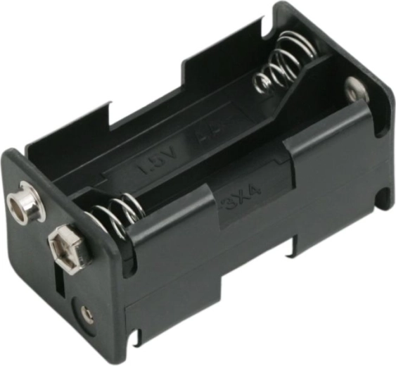 Houder voor 4 AA-batterijen met 9V-connector