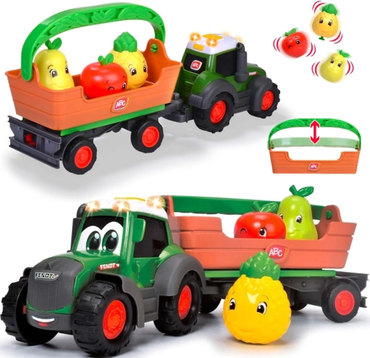 Interactieve Fendt-tractor met afneembare aanhanger en fruit